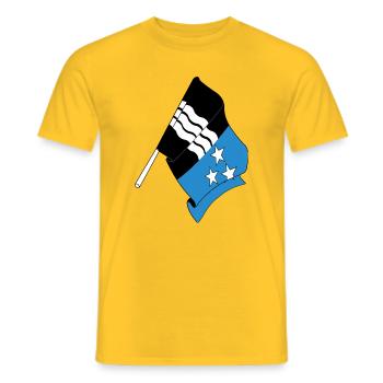 Flagge Aargau Schweiz - Männer T-Shirt - Gelb - Vorne - AI Model Male 178 dark (178cm)