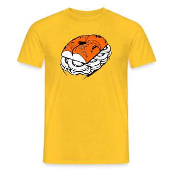 Rouleaux de bretzels garnis - T-shirt homme - jaune - Devant - AI Model Male 178 dark (178cm)