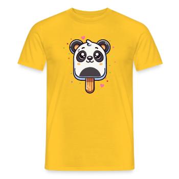 niedliches Panda-Eis-Motiv für den Sommer - Männer T-Shirt - Gelb - Vorne - AI Model Male 178 dark (178cm)