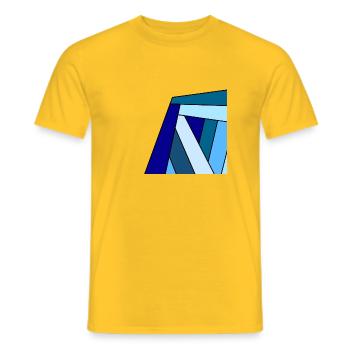 carre colore bleu - T-shirt homme - jaune - Devant - AI Model Male 178 dark (178cm)