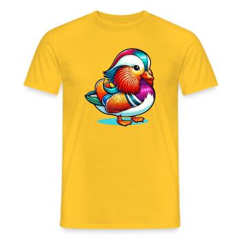 Mandarin duck - Men's T-Shirt - yellow - Front - AI Model Male 178 dark (178cm)