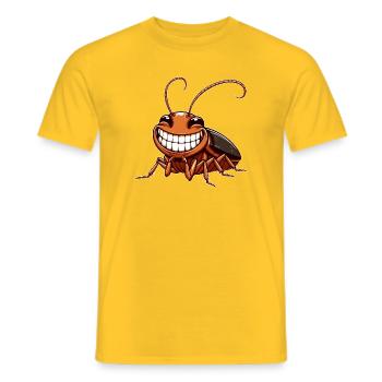 Cute Cockroach Cockroach Comic Cartoon - Men's T-Shirt - yellow - Front - AI Model Male 178 dark (178cm)