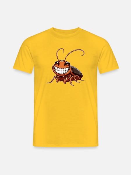 Cute Cockroach Cockroach Comic Cartoon - Men's T-Shirt - yellow