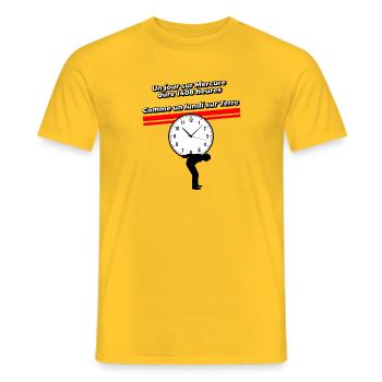 Un lundi sur terre - T-shirt homme - jaune - Devant - AI Model Male 178 dark (178cm)