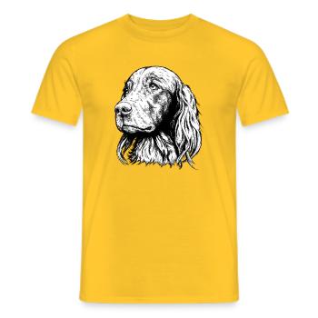 Portrait de setter irlandais - T-shirt homme - jaune - Devant - AI Model Male 178 dark (178cm)