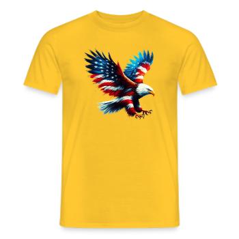 Eagle Flag USA USA Américain - T-shirt homme - jaune - Devant - AI Model Male 178 dark (178cm)