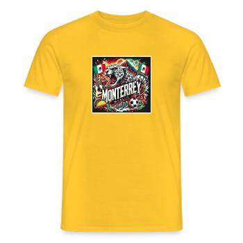 Monterrey Mexiko Städte Design - Männer T-Shirt - Gelb - Vorne - AI Model Male 178 dark (178cm)