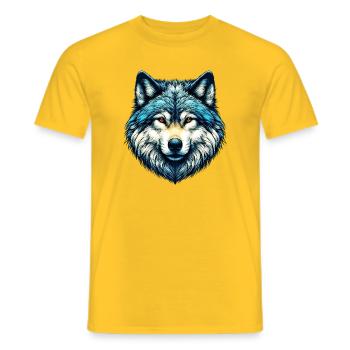 Wolf - Männer T-Shirt - Gelb - Vorne - AI Model Male 178 dark (178cm)