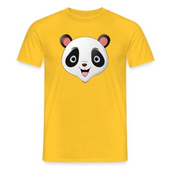 Panda face - Männer T-Shirt - Gelb - Vorne - AI Model Male 178 dark (178cm)