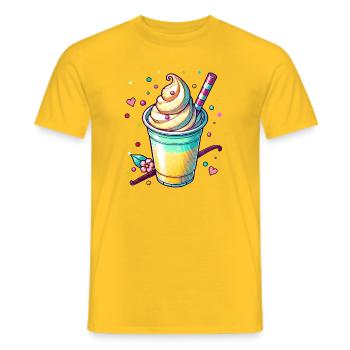 Seductive Vanilla Dreams: Vanilla Milkshake - Men's T-Shirt - yellow - Front - AI Model Male 178 dark (178cm)