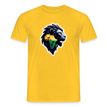 Majestueux Lion d’Afrique - T-shirt homme - jaune - Devant - AI Model Male 178 dark (178cm)