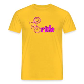 BIKE CYCLING BRIDE - Men's T-Shirt - yellow - Front - AI Model Male 178 dark (178cm)