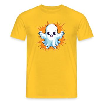 Halloween Ghost - Men's T-Shirt - yellow - Front - AI Model Male 178 dark (178cm)