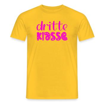 Grundschule 3. Klasse - Dritte Schulklasse - Männer T-Shirt - Gelb - Vorne - AI Model Male 178 dark (178cm)