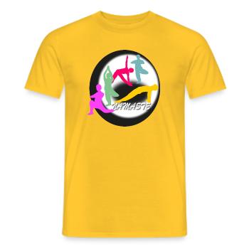 Yoga Logo - Men's T-Shirt - yellow - Front - AI Model Male 178 dark (178cm)
