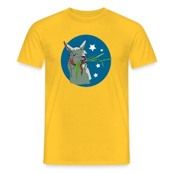 Lama - T-shirt homme - jaune - Devant - AI Model Male 178 dark (178cm)