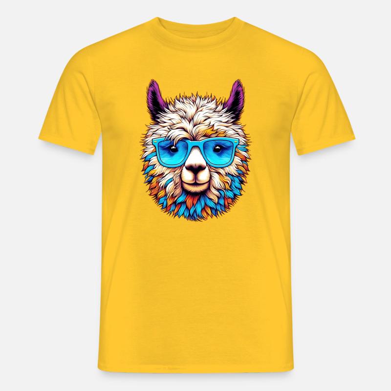Alpaka - Männer T-Shirt - Gelb