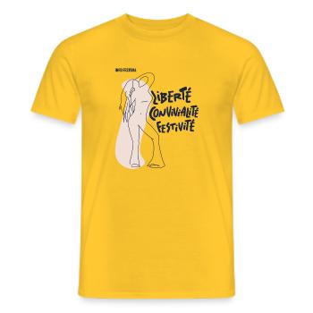 Fühl dich frei Mädchen - Männer T-Shirt - Gelb - Vorne - AI Model Male 178 dark (178cm)