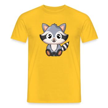 Raton laveur - T-shirt homme - jaune - Devant - AI Model Male 178 dark (178cm)
