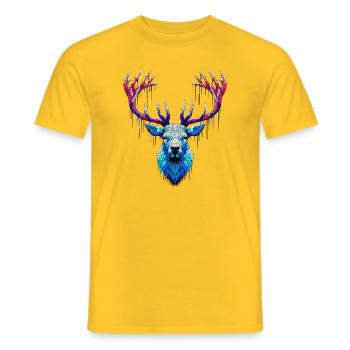 Ice Stag - Men's T-Shirt - yellow - Front - AI Model Male 178 dark (178cm)
