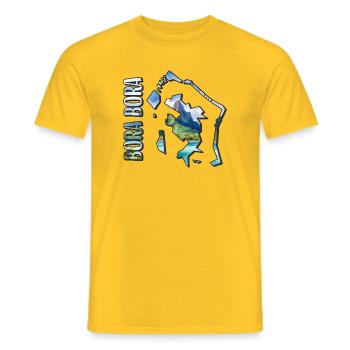 Carte à l’aquarelle Bora Bora - T-shirt homme - jaune - Devant - AI Model Male 178 dark (178cm)
