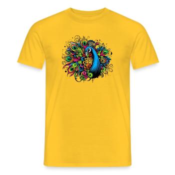 Paon - T-shirt homme - jaune - Devant - AI Model Male 178 dark (178cm)
