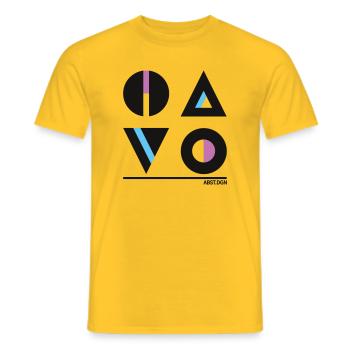 Abstrakte Geometrie Design - Stylische Mode - Männer T-Shirt - Gelb - Vorne - AI Model Male 178 dark (178cm)