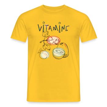 Vitamins, fruit - Men's T-Shirt - yellow - Front - AI Model Male 178 dark (178cm)