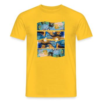 Expression colorée abstraite - T-shirt homme - jaune - Devant - AI Model Male 178 dark (178cm)