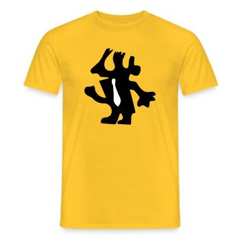 Man in minimalist design - Men's T-Shirt - yellow - Front - AI Model Male 178 dark (178cm)
