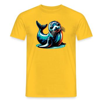 Seal - Men's T-Shirt - yellow - Front - AI Model Male 178 dark (178cm)