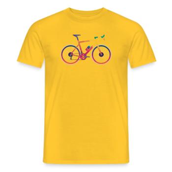 Vibrant Multicolour Cycling Design - Men's T-Shirt - yellow - Front - AI Model Male 178 dark (178cm)