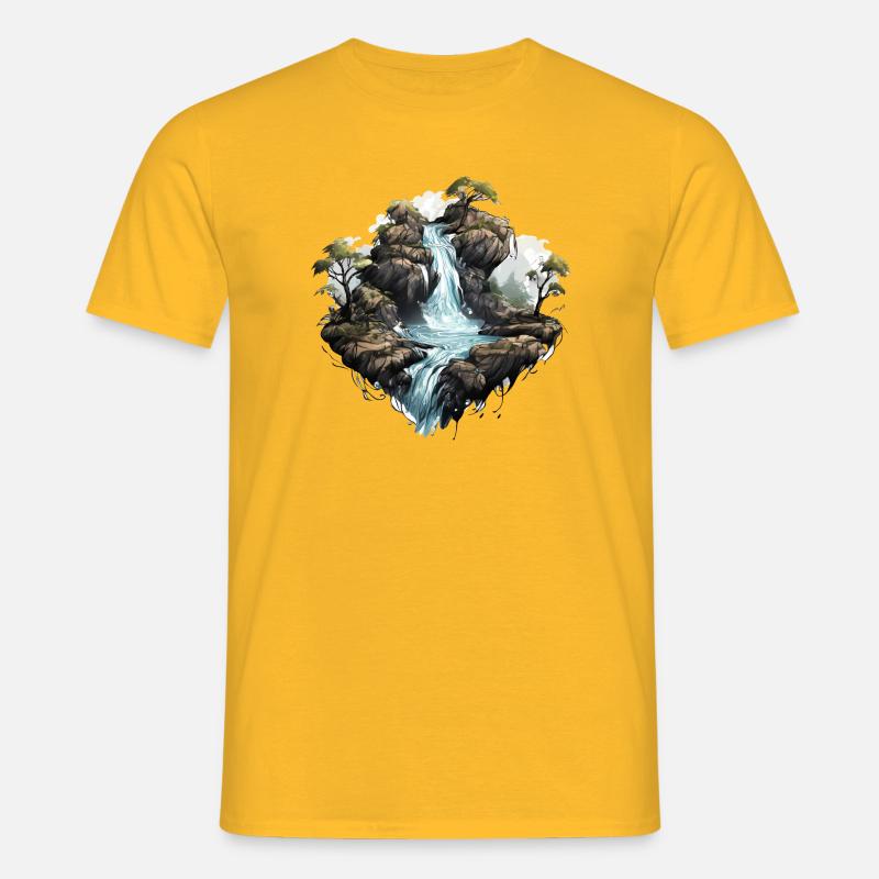 Wasserfall 01 - Männer T-Shirt - Gelb