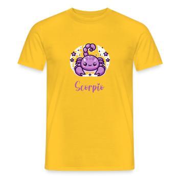 Cute Scorpio Zodiac Astrology Gift - Men's T-Shirt - yellow - Front - AI Model Male 178 dark (178cm)