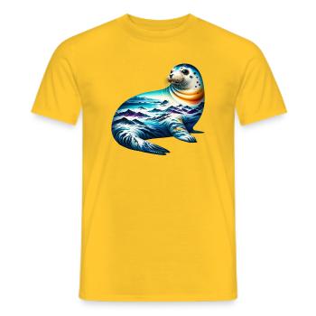 Seal - Men's T-Shirt - yellow - Front - AI Model Male 178 dark (178cm)