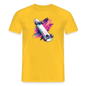 Skateboard Skater Skateboarden 90s 80s Retro - Männer T-Shirt - Gelb - Vorne - AI Model Male 178 dark (178cm)
