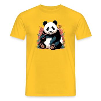 Panda - Männer T-Shirt - Gelb - Vorne - AI Model Male 178 dark (178cm)