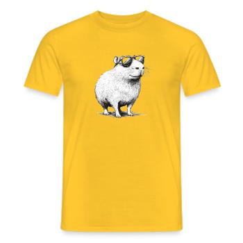 Capybara Rodent with Sunglasses Animal Gift - Men's T-Shirt - yellow - Front - AI Model Male 178 dark (178cm)