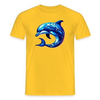Delfin - Männer T-Shirt - Gelb - Vorne - AI Model Male 178 dark (178cm)