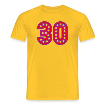 HAPPY BIRTHDAY. JOYEUX ANNIVERSAIRE. ANNIVERSAIRE. - T-shirt homme - jaune - Devant - AI Model Male 178 dark (178cm)
