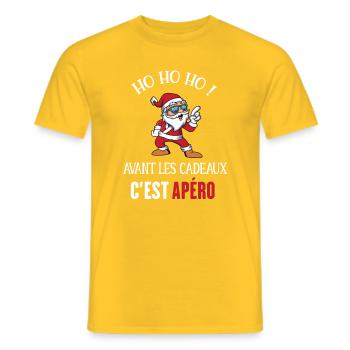 noël humour idée cadeau vêtement famille homme T-S - T-shirt homme - jaune - Devant - AI Model Male 178 dark (178cm)