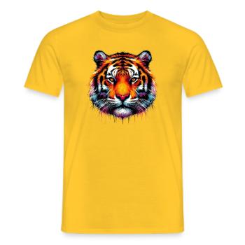 Tigre - T-shirt homme - jaune - Devant - AI Model Male 178 dark (178cm)