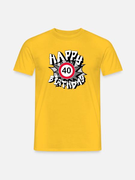 40.Birthday , Happy Birthday 40 (25) - Men's T-Shirt - yellow