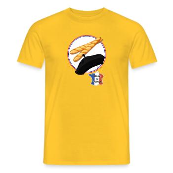 Made in france - T-shirt homme - jaune - Devant - AI Model Male 178 dark (178cm)