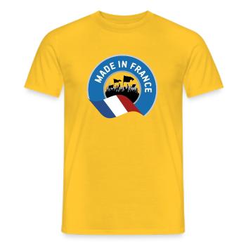 Made in France - T-shirt homme - jaune - Devant - AI Model Male 178 dark (178cm)