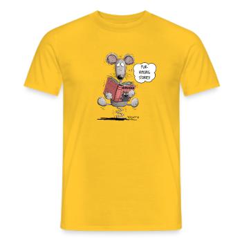 Bookworm Rat Book Reading Bookworm - Men's T-Shirt - yellow - Front - AI Model Male 178 dark (178cm)