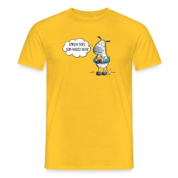 Zebra Summer Beach Saying - Men's T-Shirt - yellow - Front - AI Model Male 178 dark (178cm)