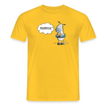 Zebra Summer Beach Swimming Saying - Men's T-Shirt - yellow - Front - AI Model Male 178 dark (178cm)