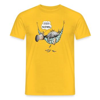 Dodo Noting Chillt In Hängematte - Männer T-Shirt - Gelb - Vorne - AI Model Male 178 dark (178cm)
