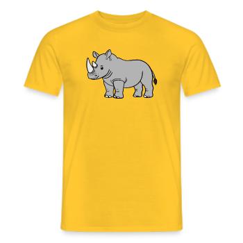 Rhinoceros, Rhinos - Men's T-Shirt - yellow - Front - AI Model Male 178 dark (178cm)